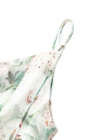 10MM Mulberry Silk Floral Print Women Strap Maxi Dress GOELIA