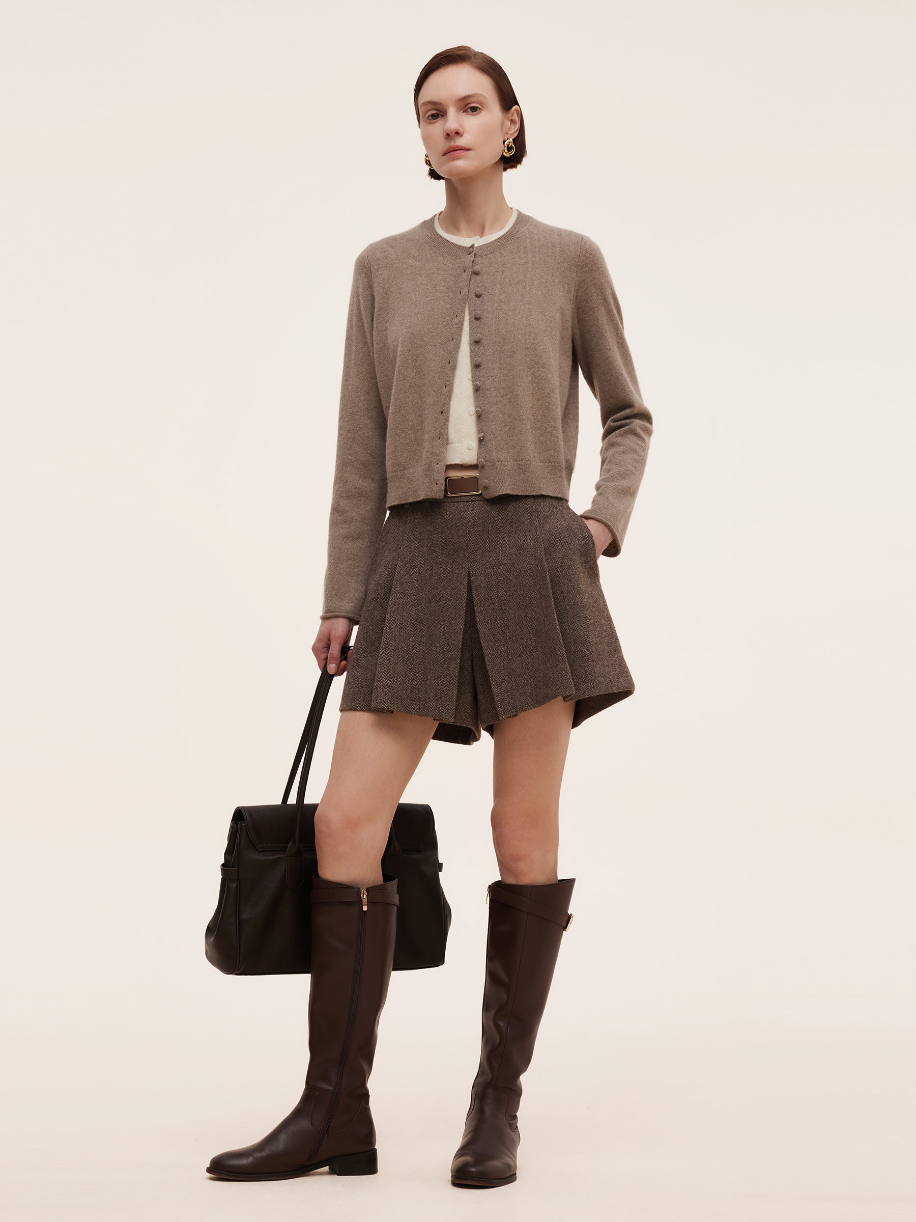 100% Washable Wool Women Culotte Skirt GOELIA