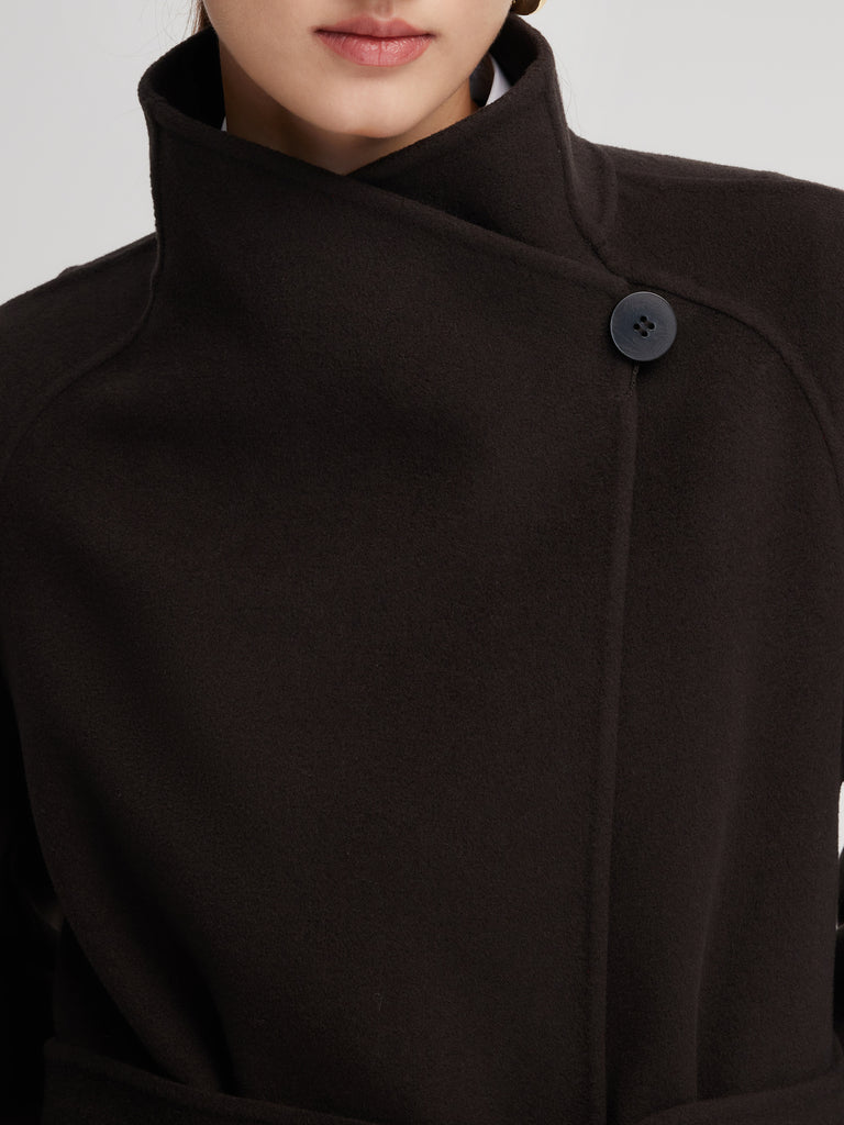 Cashmere Wool Blend Convertible Collar Women Wrap Coat – GOELIA