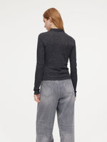 Wool Blend Mock-Layered Women Knit Top GOELIA
