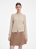 [Preview] Cashmere Shimmer Pearl Buttons Women Cardigan GOELIA