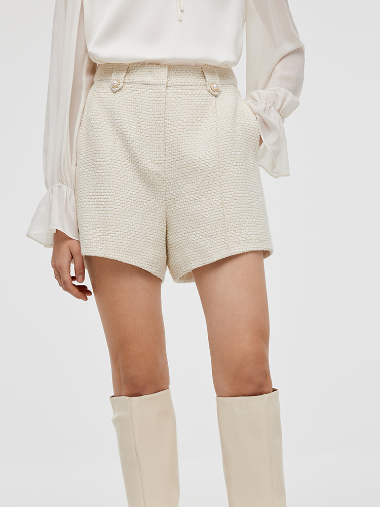 Vintage Ivory Twilled Shorts