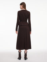 [Preview] Stretchy Vest And Dress Two-Piece Set With Silk & Belt GOELIA