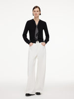 [Preview] Tencel Blend V-Neck Women Cardigan With Silk Scarf GOELIA