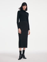 [Preview] Rhinestone Vest & Knit Top & Skirt Three-Piece Set With Belt GOELIA