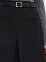 H-Line Pleated Women Skirt With Belt GOELIA