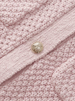 Openwork Round Neck Knitted Women Cardigan GOELIA