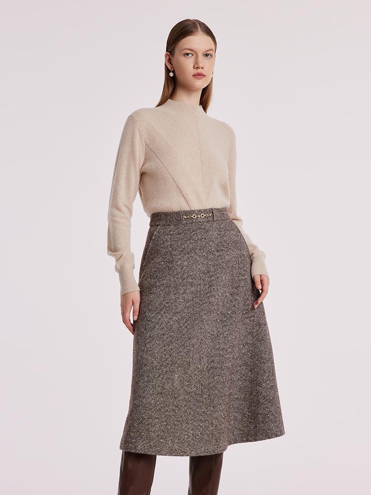 Waisted Washable Woolen Skirt GOELIA