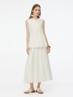 Tencel Blend Pleated Tank Top And Skirt Two-Piece Set GOELIA