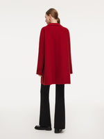 Cashmere Wool Blend Double-Faced Women Cape Coat With Leather Belt GOELIA