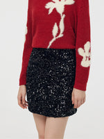 Velvet Sequins Women Mini Skirt GOELIA