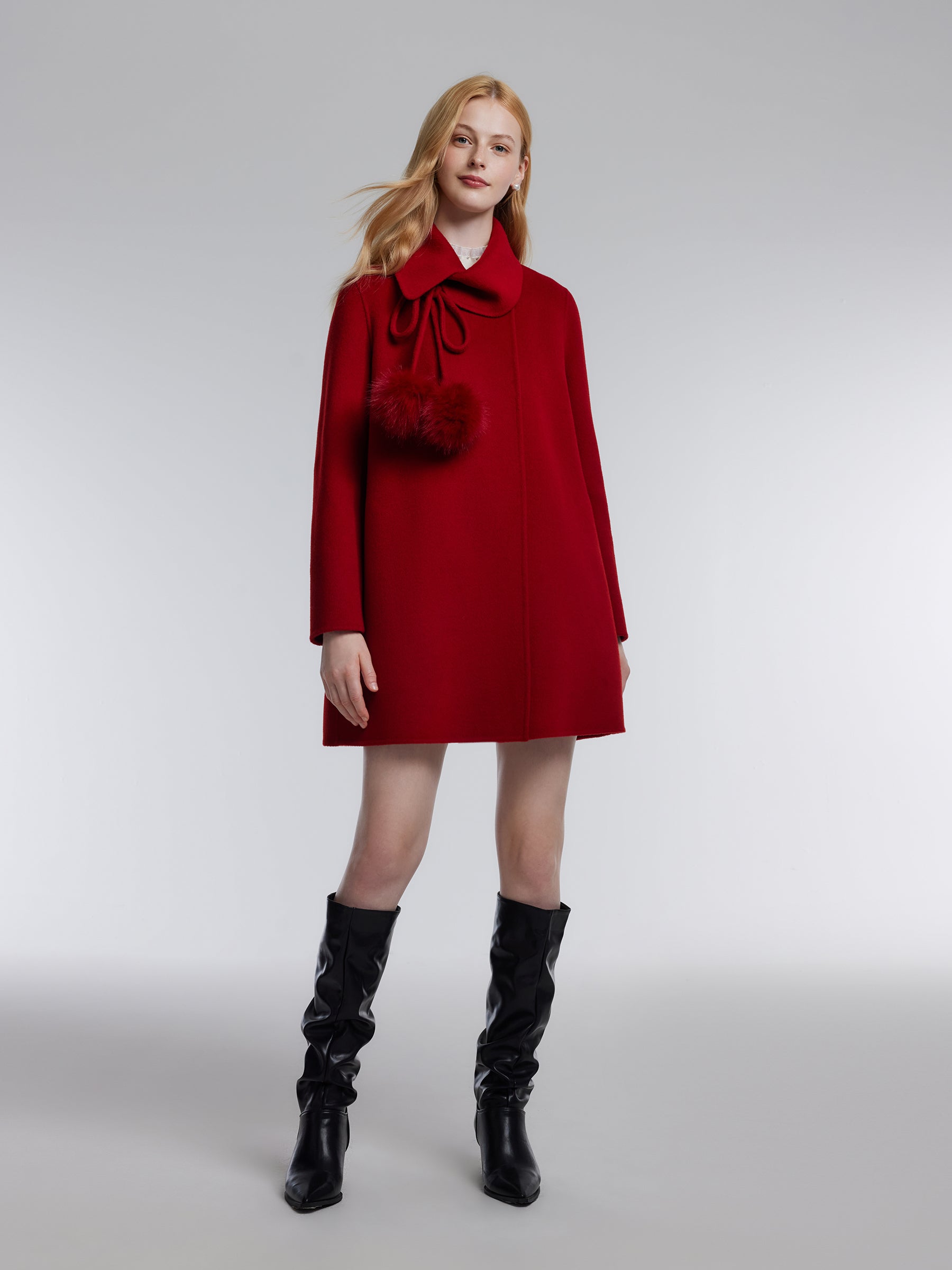 Double-Faced Tencel Wool Blend Women Coat GOELIA