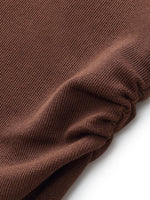 Tencel Acetate Blend Women Side Pleat Knit Top GOELIA