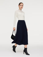 100% Wool A-Line Women Knit Skirt GOELIA