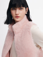 [Preview] 100% Shearling Wool Stand Collar Women Vest GOELIA