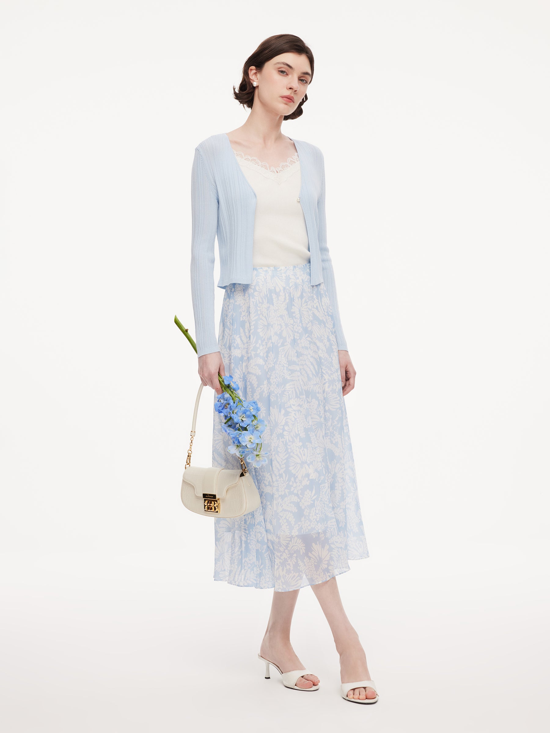 Cotton H-Line Women V-Neck Cardigan GOELIA