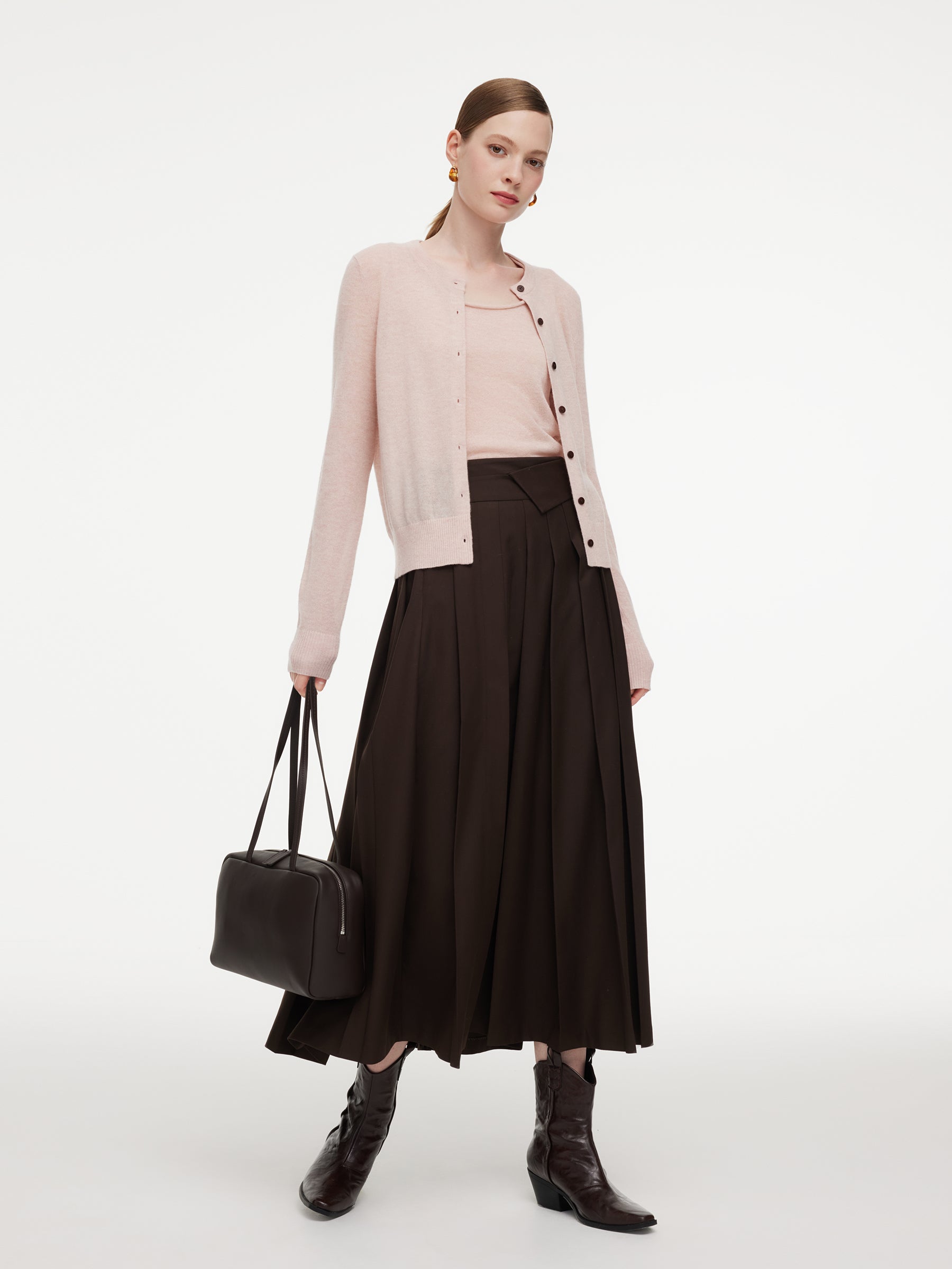 Wool Blend Cardigan And Tank Top Two-Piece Set GOELIA