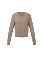 [Preview] 100% Brushed Cashmere V-Neck Women Sweater GOELIA
