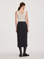 Back Slit Column Women Knit Skirt GOELIA