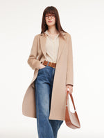 [Preview] Alpaca Wool Blend Double-Faced Women Wrap Overcoat GOELIA