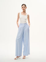Tencel Acetate Linen Blend Women Straight Leg Pants GOELIA