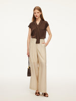 22MM Mulberry Silk Tie Neck Women Blouse GOELIA