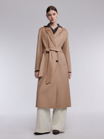 [Preview] Wool Silk Blend Women Wrap Overcoat GOELIA