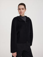 Tencel Wool Blend Double-Faced Hooded Women Jacket GOELIA