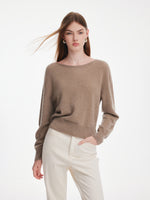 [Preview] 100% Cashmere Boat Neck Women Sweater GOELIA