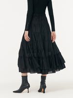 Tencel Women Tiered Maxi Skirt GOELIA