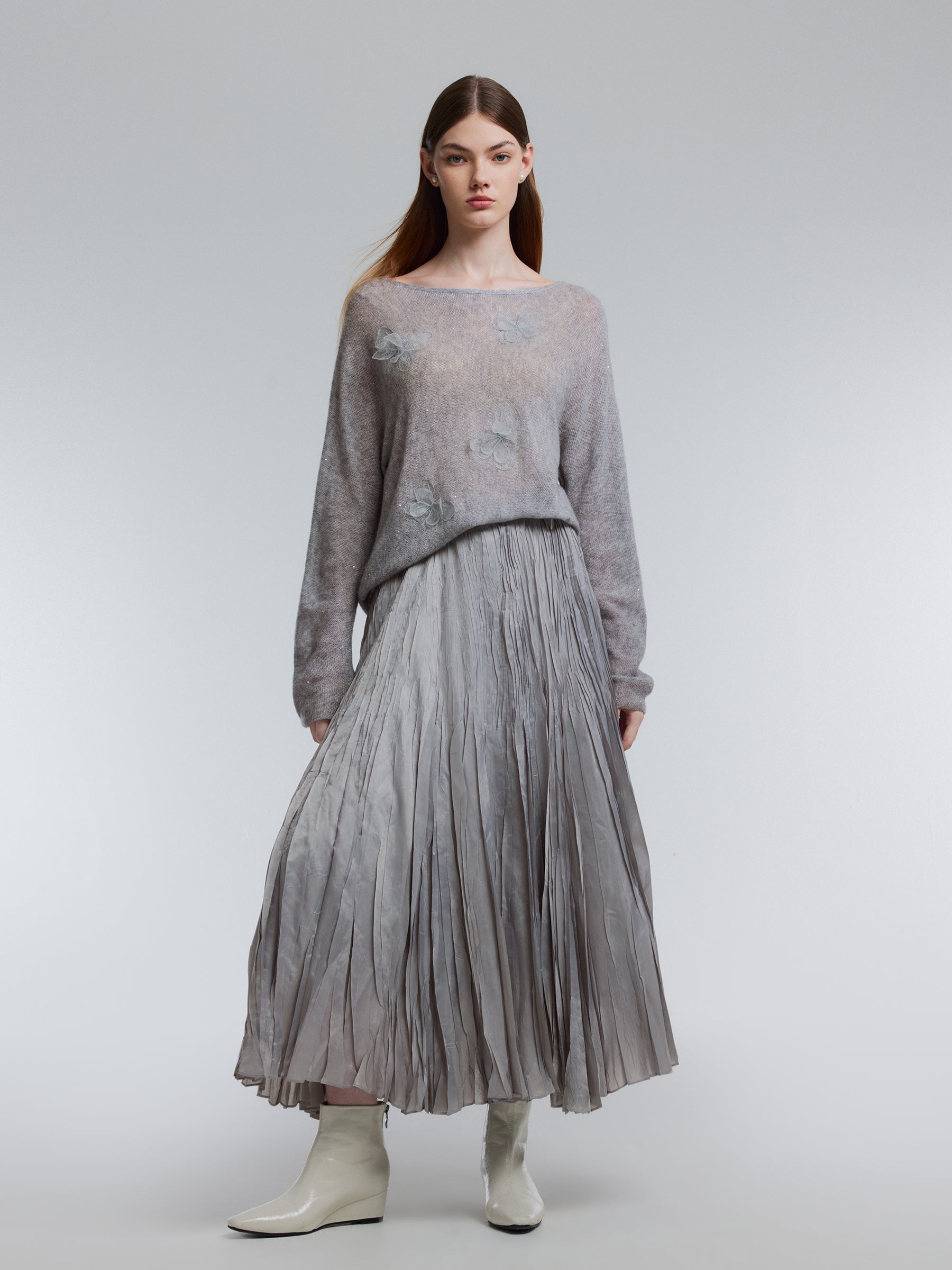 Wool Lyocell Blend 3D Butterfly Women Sweater GOELIA