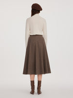 Washable Wool Women A-Line Flared Skirt GOELIA