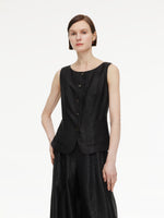 18MM Gambiered Canton Gauze Women H-Line Vest GOELIA