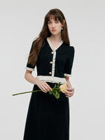 Ruffle Patchwork Women Midi Dress GOELIA
