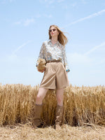 Loose A-Line Women Shorts With Belt GOELIA