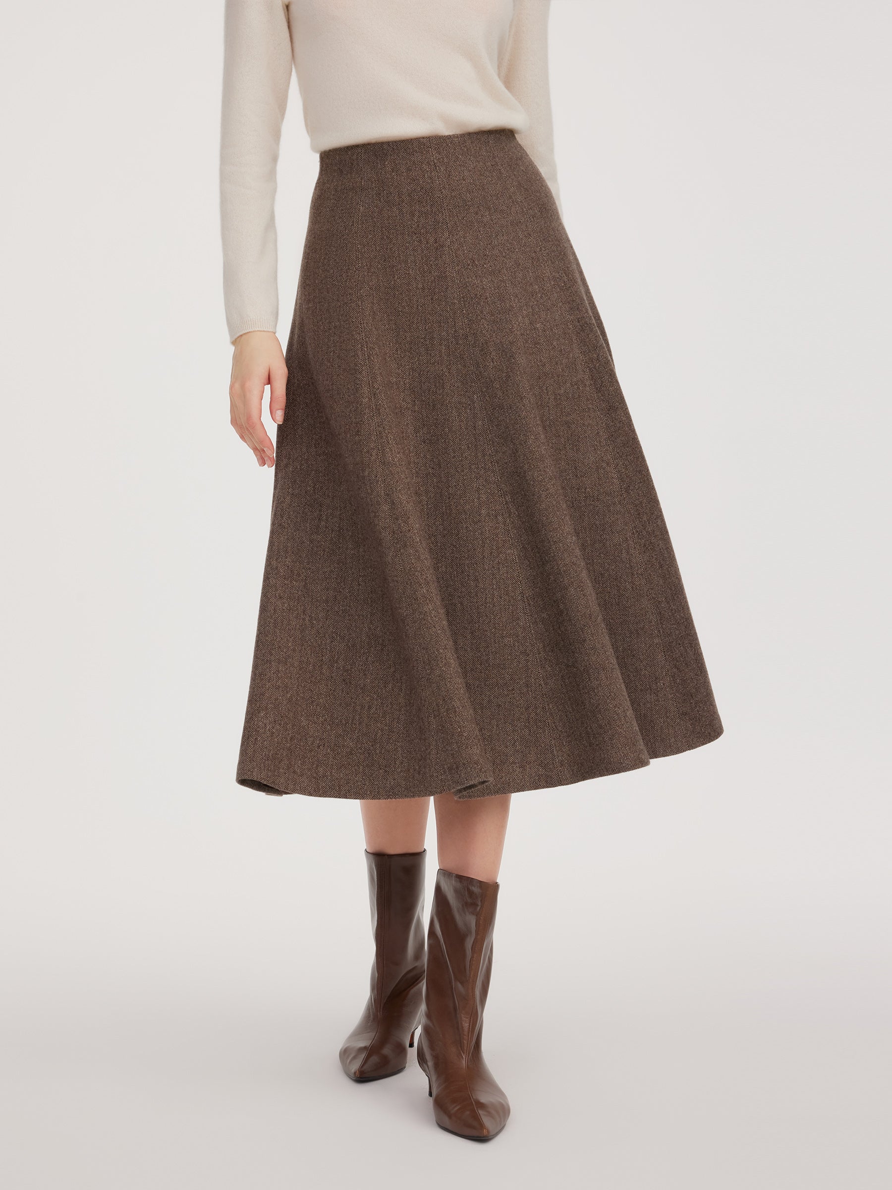 [Preview] Washable Wool Women A-Line Flared Skirt GOELIA