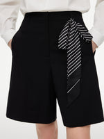 14MM Mulberry Silk Black And White Stripe Women Scarf GOELIA