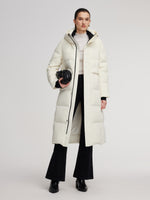 Thermal Tech Back Hooded Unisex Long Goose Down Coat GOELIA