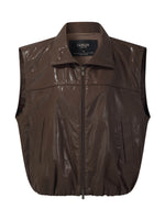 100% Cotton Stand Collar Women Zip-Up Vest GOELIA
