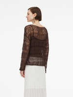 Cotton Blend Open-Knit Top And Camisole Two-Piece Set GOELIA