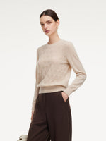 100% Cashmere Jacquard Women Sweater GOELIA