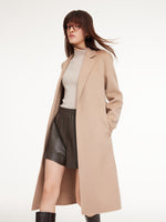[Preview] Alpaca Wool Blend Double-Faced Women Wrap Overcoat GOELIA