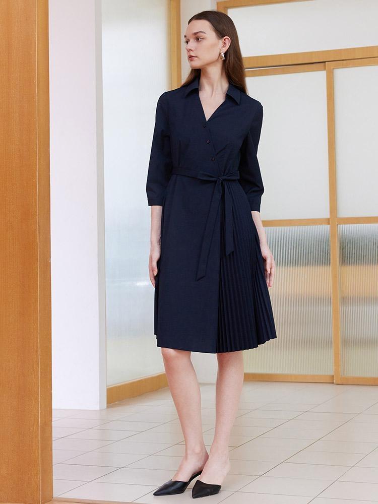 V-neck Double Layer Wrap Mini Dress GOELIA