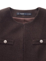 Cashmere Washable Wool Blend Women Cropped Jacket GOELIA