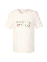 [Preview] 100% Cotton Beaded Letter Women T-Shirt GOELIA