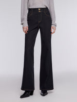 [Preview] Denim Fleece Lined Women High-Waisted Flared Jeans GOELIA
