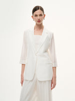 Tencel Acetate Blend 3/4 Sleeve Women Blazer GOELIA