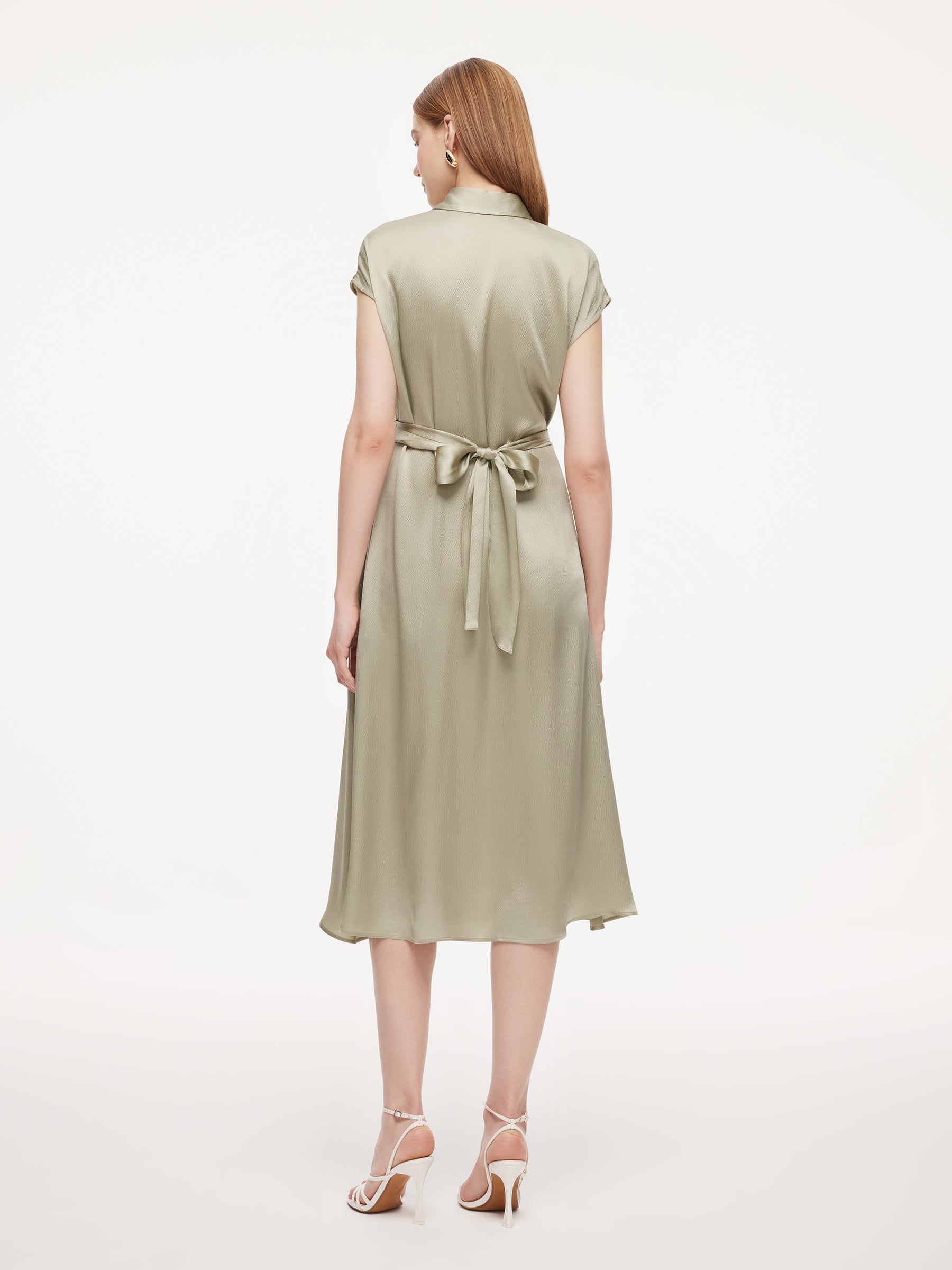 chinese dress ladies 19MM Mulberry Silk Front Knot Women Self-Tie Maxi Dress – GOELIA