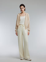 [Preview] 100% Cashmere Seamless Women Hooded Zip-Up Cardigan GOELIA