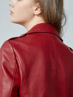 Sheepskin Lapel Crop Women Jacket For Dresses GOELIA